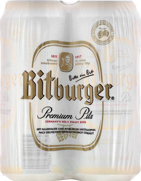 Bitburger Premium Pils Draft Beer (4 ct, 16.9 fl oz)