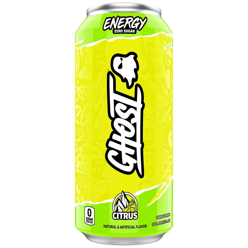 GHOST ENERGY Zero Sugar Energy Drink, Citrus (12 x 16 fl oz)