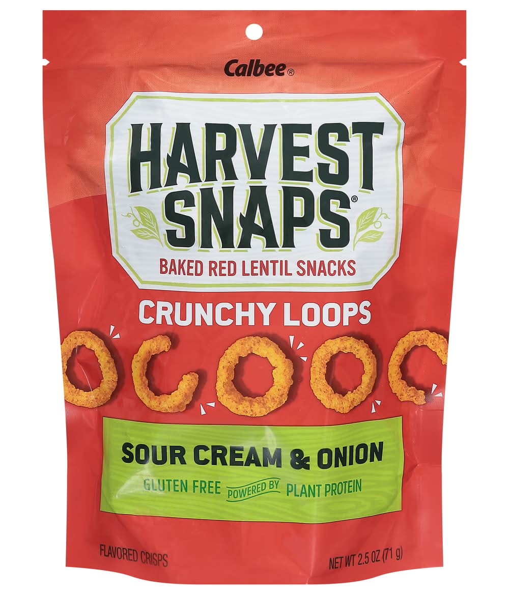 Harvest Snaps Crunchions Red Lentil Snack Crisps, Sour Cream & Onion (2.5 oz)