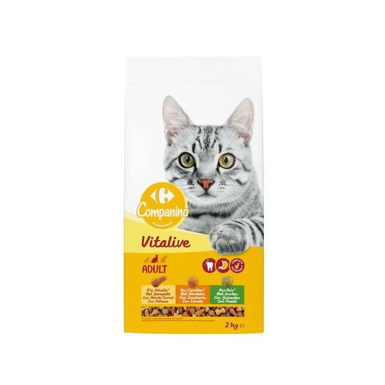 Carrefour Companino - Croquettes pour chat adulte ( volaille - carottes - pois)