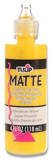Tulip Matte Dimensional Fabric Paint, Dandelion Yellow (4 fl oz)
