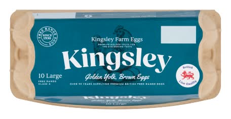 Kingsley L, Brown, Golden Yolk Eggs (10 pack)