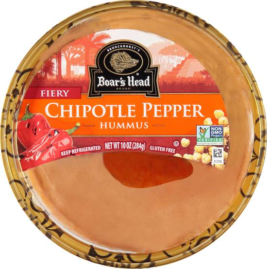 Boar's Head Gluten Free Kosher Fiery Chipotle Pepper Hummus (10 oz)