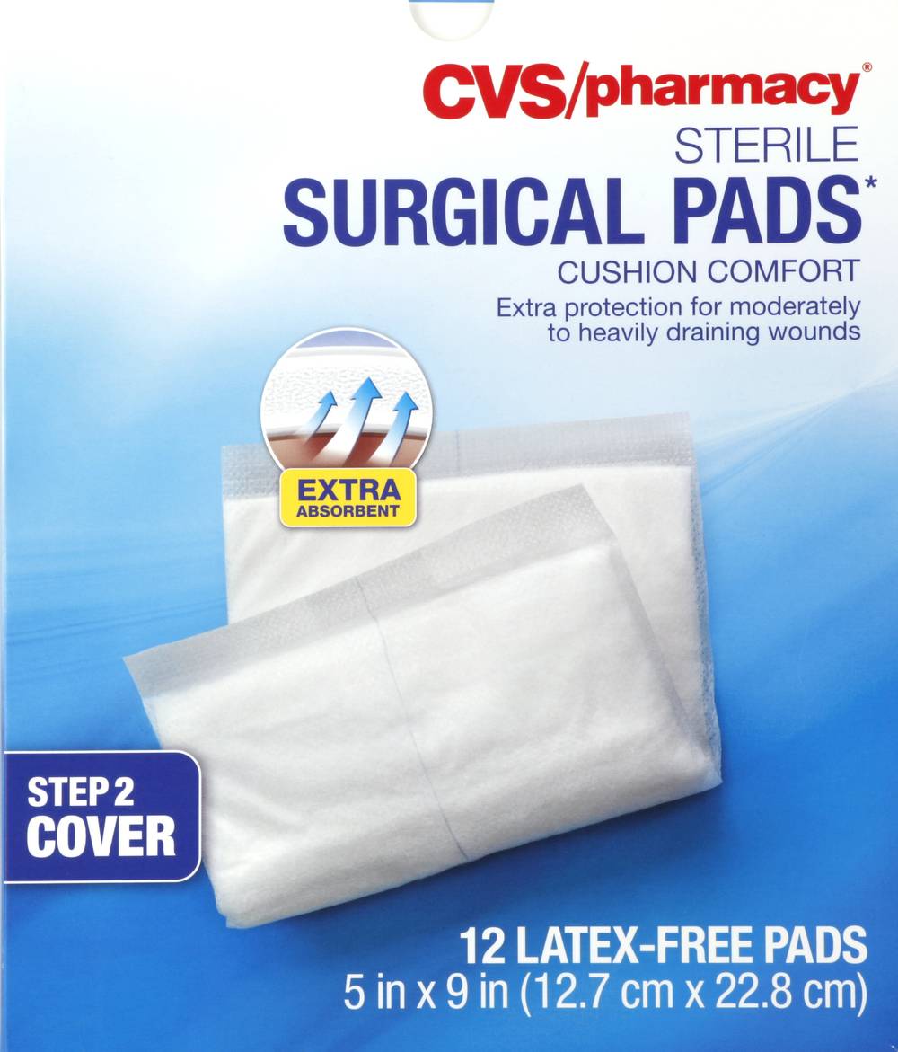 CVS Pharmacy Sterile Latex Free Surgical Pads 5 in X 9 in (12 ct)