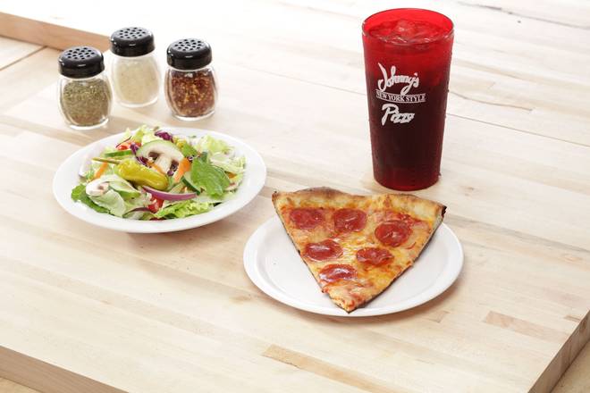 1 Slice with 2 Regular Toppings & Small Garden Salad Lunch Special