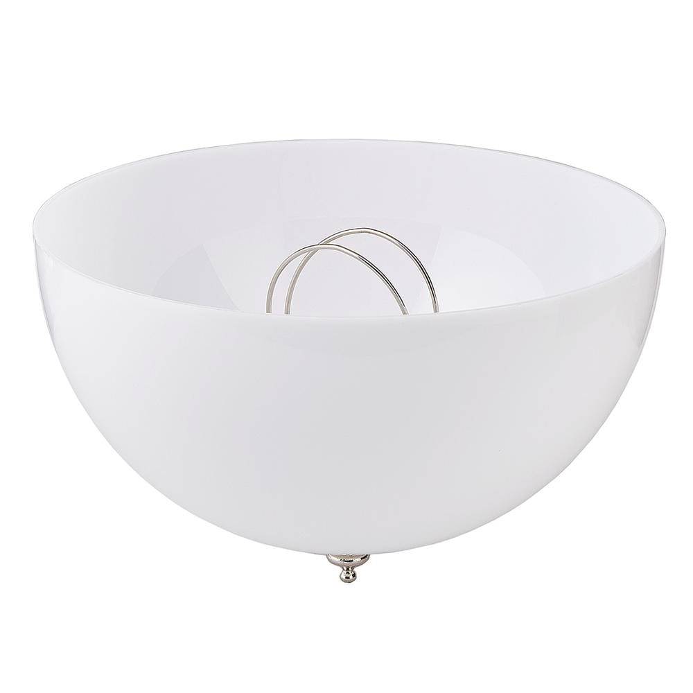 4.53 In. White Acrylic Dome Flush Mount Shade With 8 In. Lip Fitter