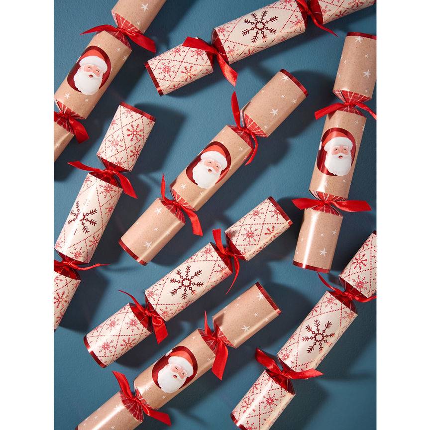 George Home Red Christmas Crackers - Set of 8