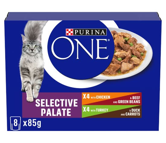 Purina One Chicken & Turkey Selective Palate Wet Cat Food (8 x 85g)