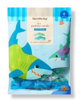 Favorite Day Sour Gummy Sharks Gummy Candy, Raspberry-Blueberry (5 oz, 6 ct)