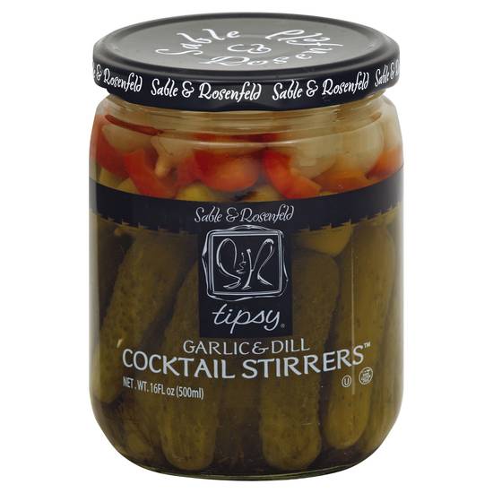 Sable & Rosenfeld Tipsy Garlic & Dill Pickle Cocktail Stirrers (16 fl oz)