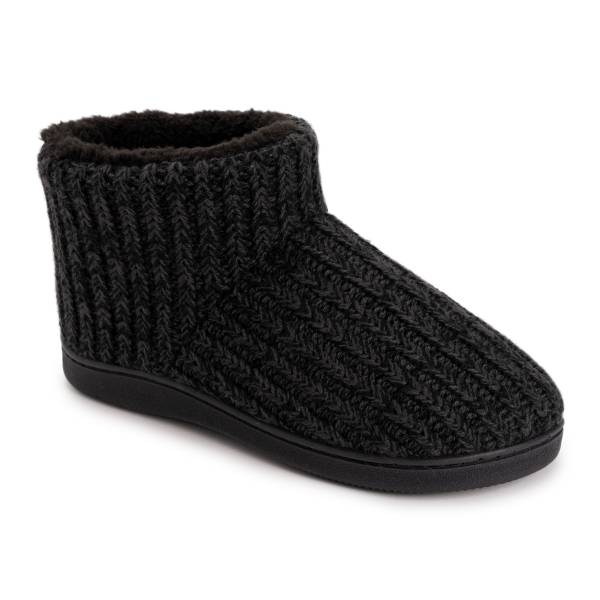 Muk Luks Women's Favina Slippers, Black, Large (5-6)