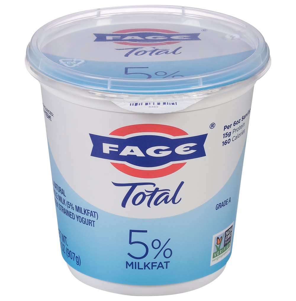 FAGE Total 5% Milkfat All Natural Whole Milk Greek Strained Yogurt (32 oz)