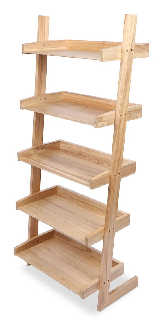 4TUNE · Estante de madera de 5 niveles, 56x31.5x140 cm