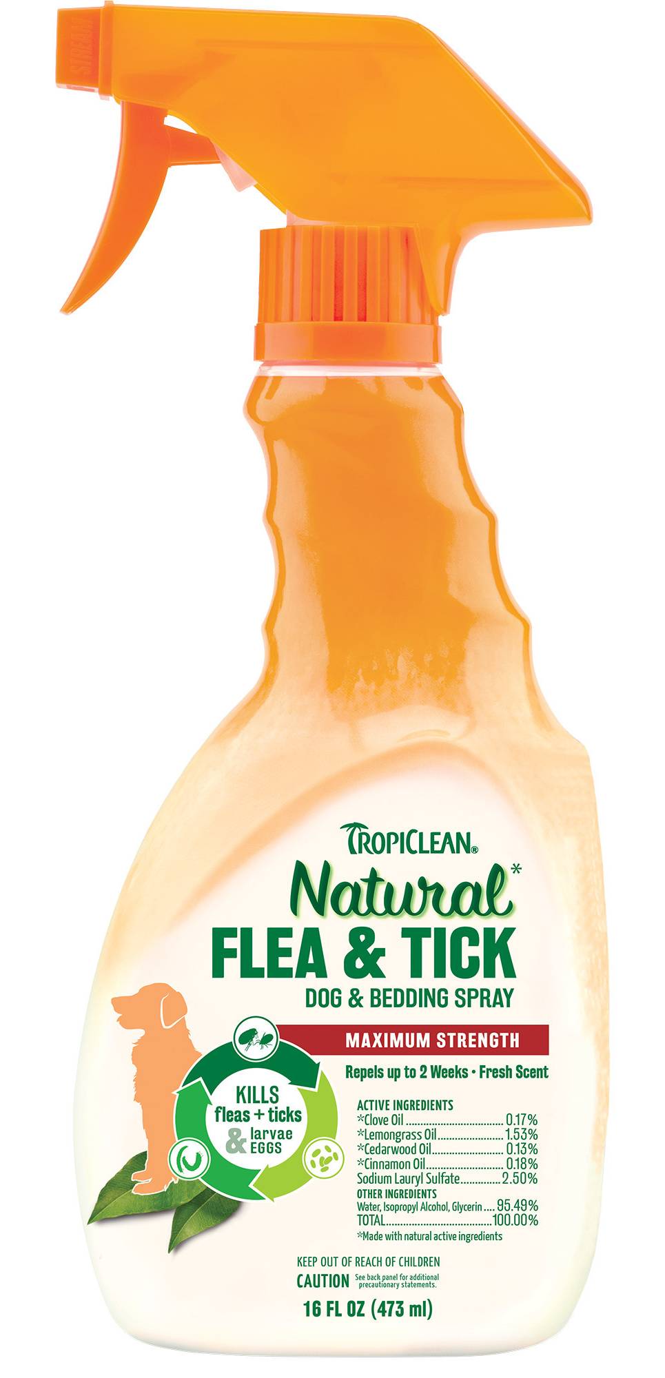 Tropiclean Natural Flea & Tick Dog & Bedding Spray (16 fl oz)