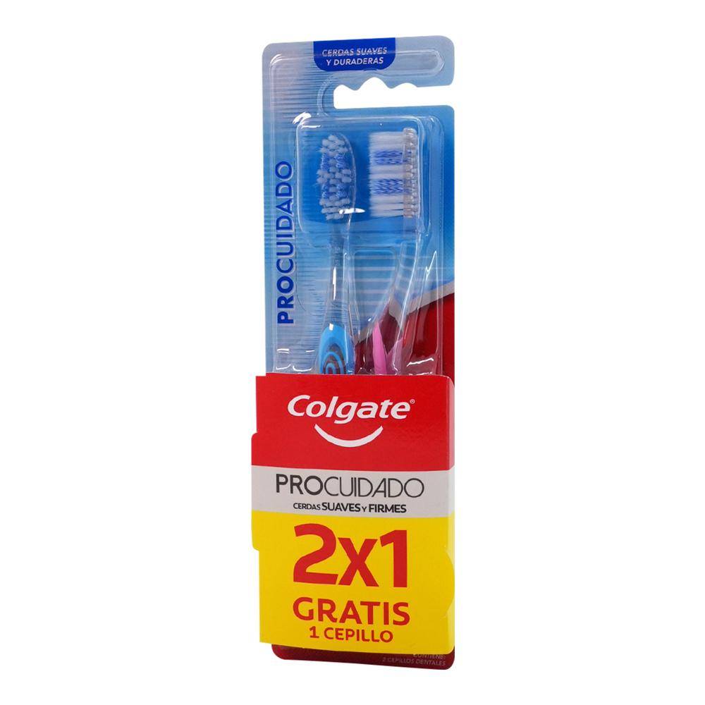 Colgate cepillo dental pro cuidado cerdas suaves (blister 2 piezas)