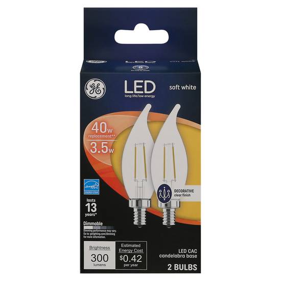 Ge Lighting Soft White Decorative 3.5 Watts Led Light Bulbs (2 ct)