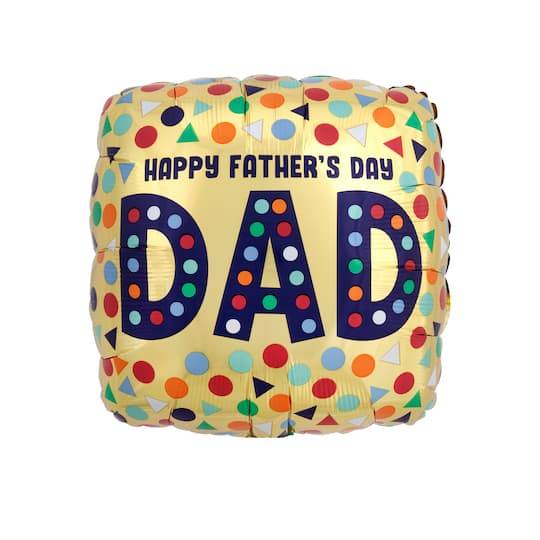 17" Happy Father'S Day Dad Dots Foil Balloon