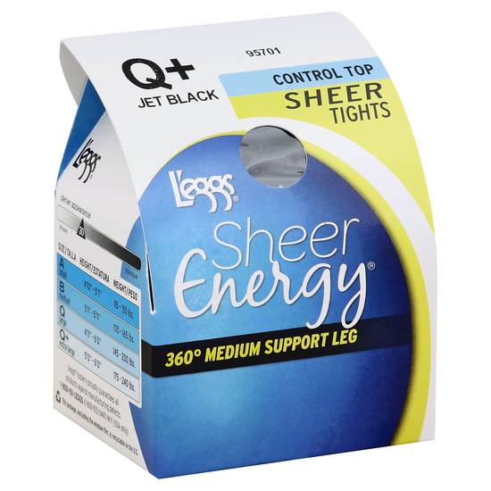 L'eggs Sheer Energy Control Top Sheer Tights Size Q+