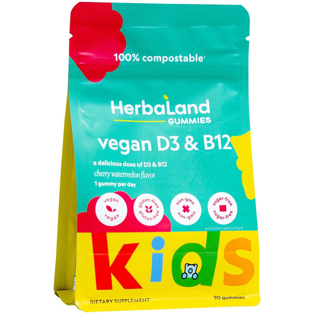 Vegan Vitamin D3 & B12 For Kid'S - Cherry Watermelon (90 Gummies)