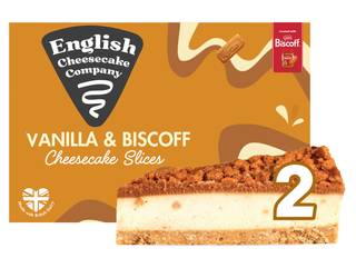 English Cheesecake Company 2 Vanilla & Biscoff Cheesecake Slices 180g