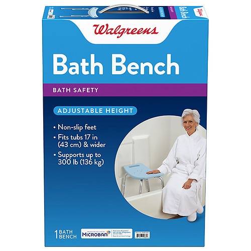 Walgreens Bath Bench without Back, with Microban - 1.0 ea