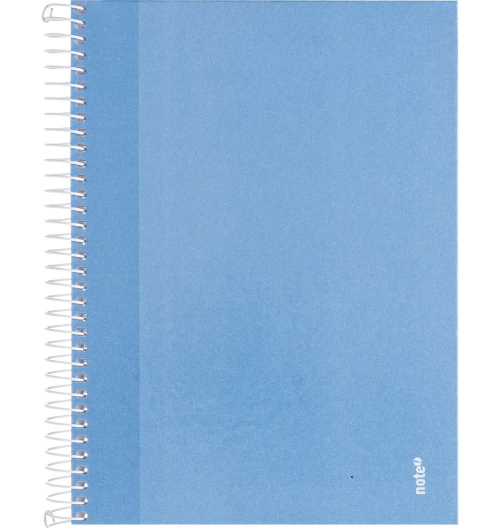 Caderno Espiral A5 Capa Dura Pautado 100 Folhas Azul Claro Note!