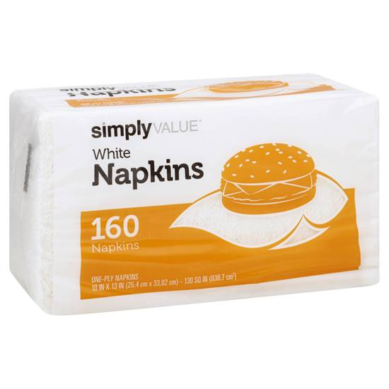 Simply Value One-Ply White Napkins (160 ct)