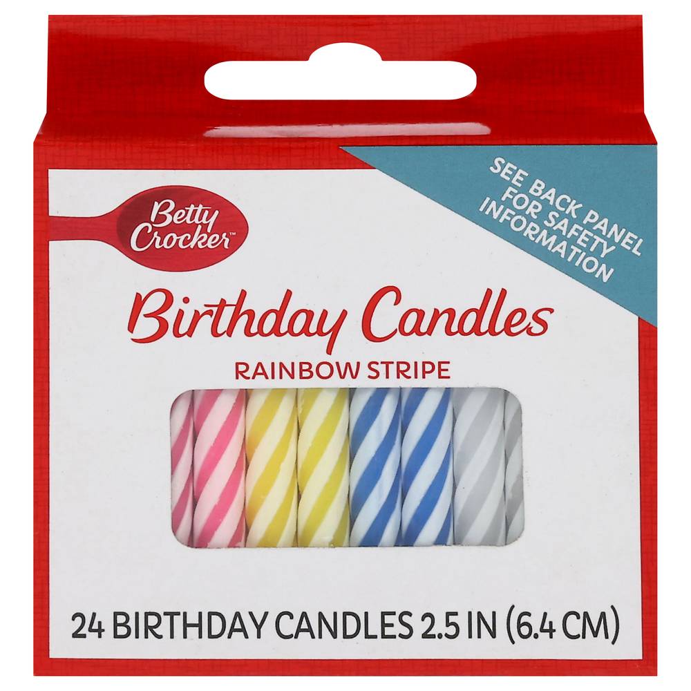 Betty Crocker Rainbow Stripe Birthday Candles