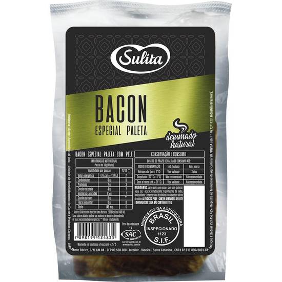 Sulita Bacon defumado especial paleta (embalagem: 1 kg aprox)