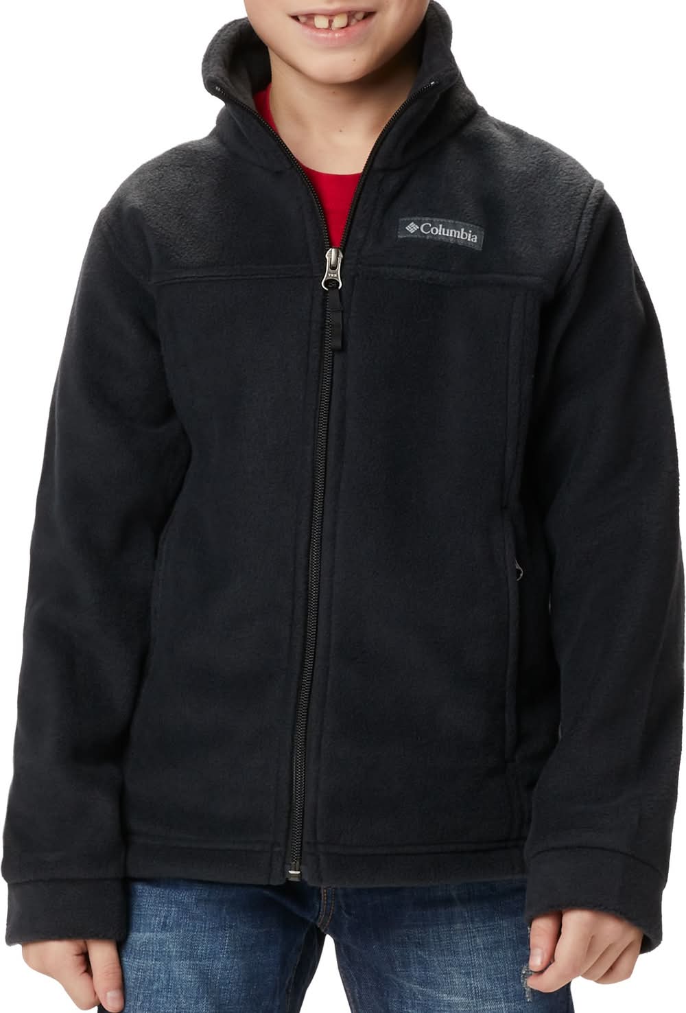 Columbia Boys' Steens Mountain Fleece Jacket (Black, S)
