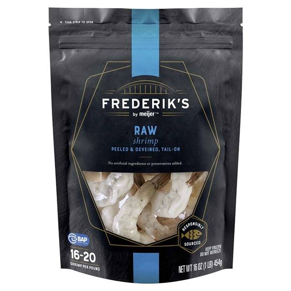 Frederiks By Meijer 16/20 Peeled and Deveined Tail-On Raw Shrimp