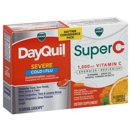 Vicks Day Quil Severe Cold & Flu Vitamin C Super Caplets (14 ct)