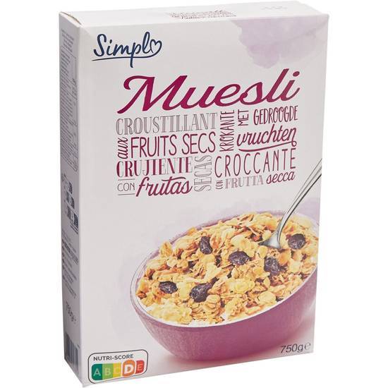 Simpl - Céréales muesli aux fruits secs (750g)