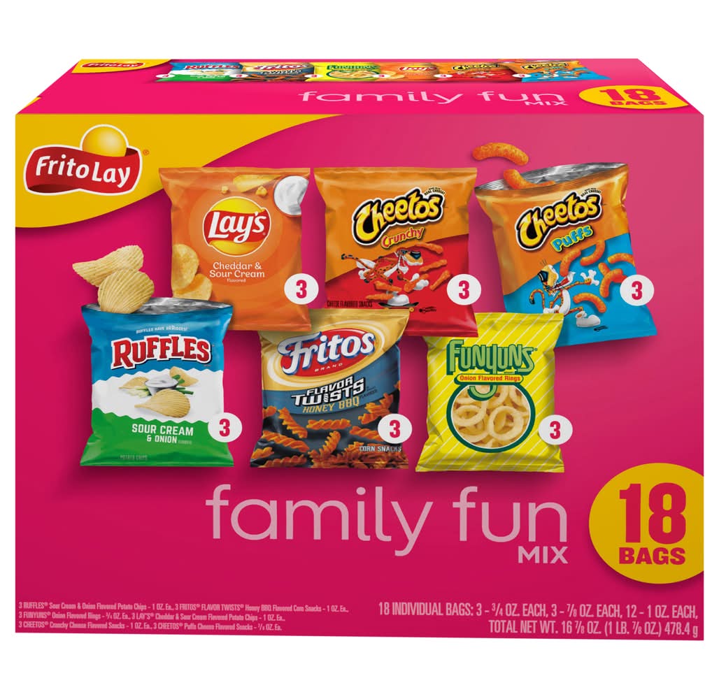 Frito-Lay Family Fun Mix Chips Variety pack, Assorted (16.87 oz, 18 ct)