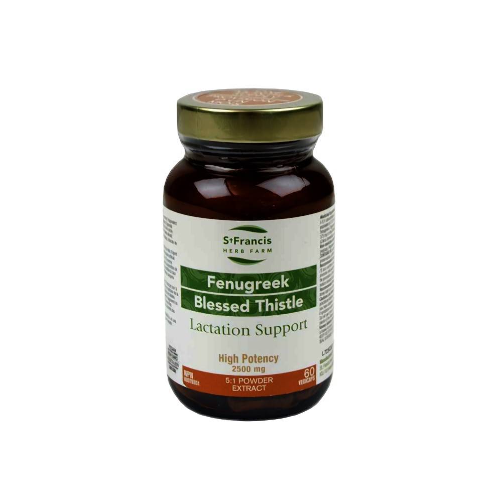 St. Francis Herb Farm Fenugreek Blessed Thistle Vegan Capsules 2500 mg
