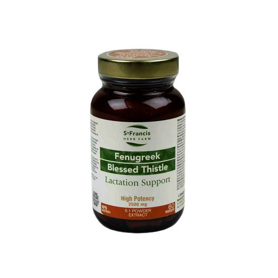 St. Francis Herb Farm Fenugreek Blessed Thistle Vegan Capsules 2500 mg (60 units)