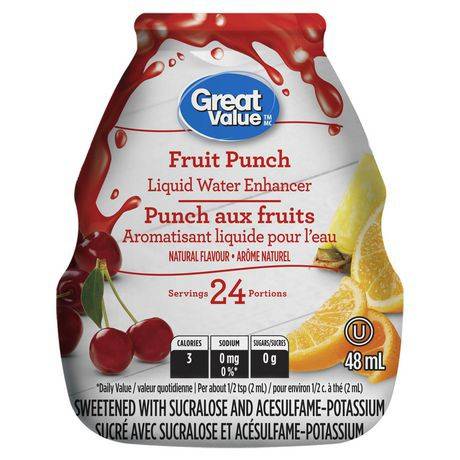 Great Value Fruit Punch Liquid Water Nnhancer (48 ml)