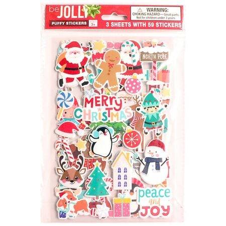 Festive Voice Be Jolly Christmas Puffy Stickers - 1.0 ea