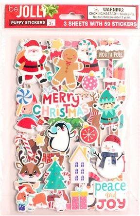 Festive Voice Be Jolly Christmas Puffy Stickers (59 ct)