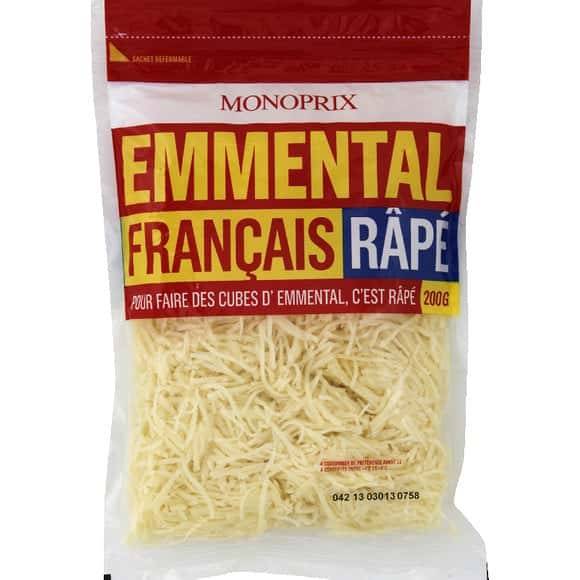 Monoprix Emmental Français Râpé Le Sachet De 200G