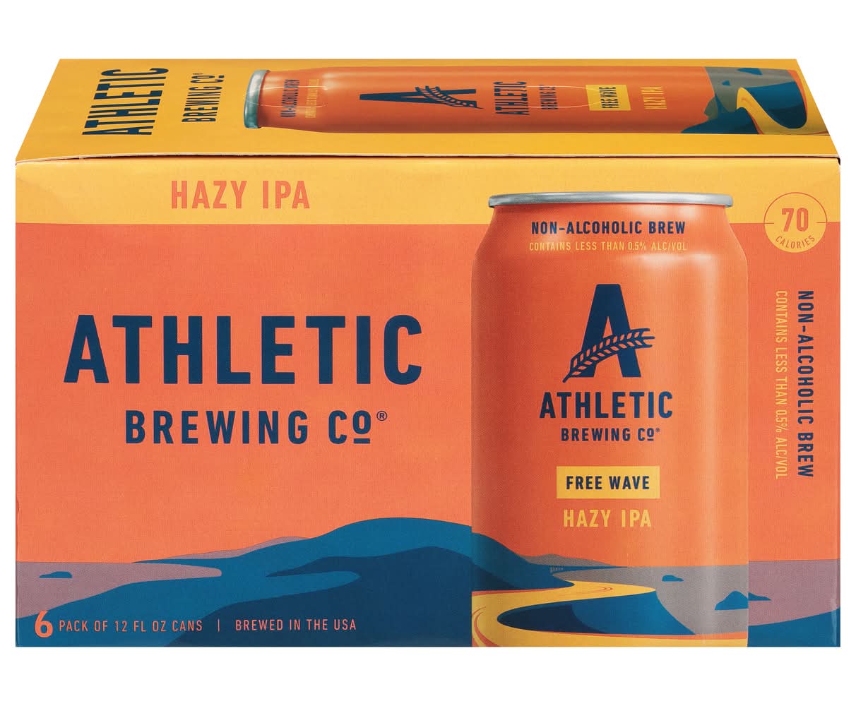 Athletic Brewing Co. Non Alcoholic Free Wave Hazy Ipa Beer (6 x 12 fl oz)