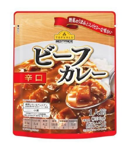 トップバリュ ベストプライス ビーフカレー辛口 (200g)