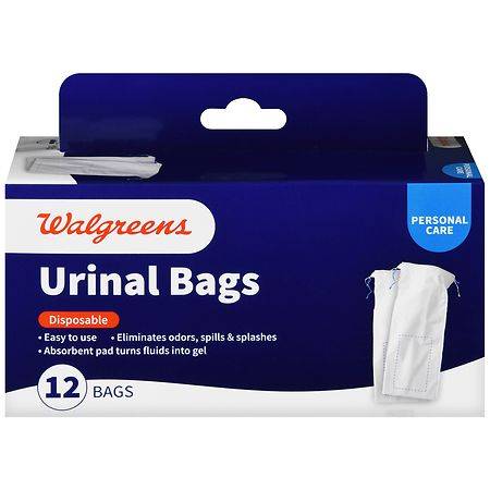 Walgreens Disposable Urinal Bag With Absorbent Pad For Men (12 ct)