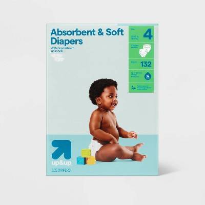 up&up Disposable Diapers Giant pack, 4 (132 ct)