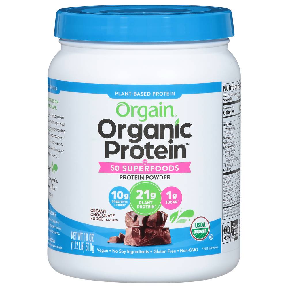 Orgain Creamy Chocolate Fudge Protein Powder (1.12 lbs)