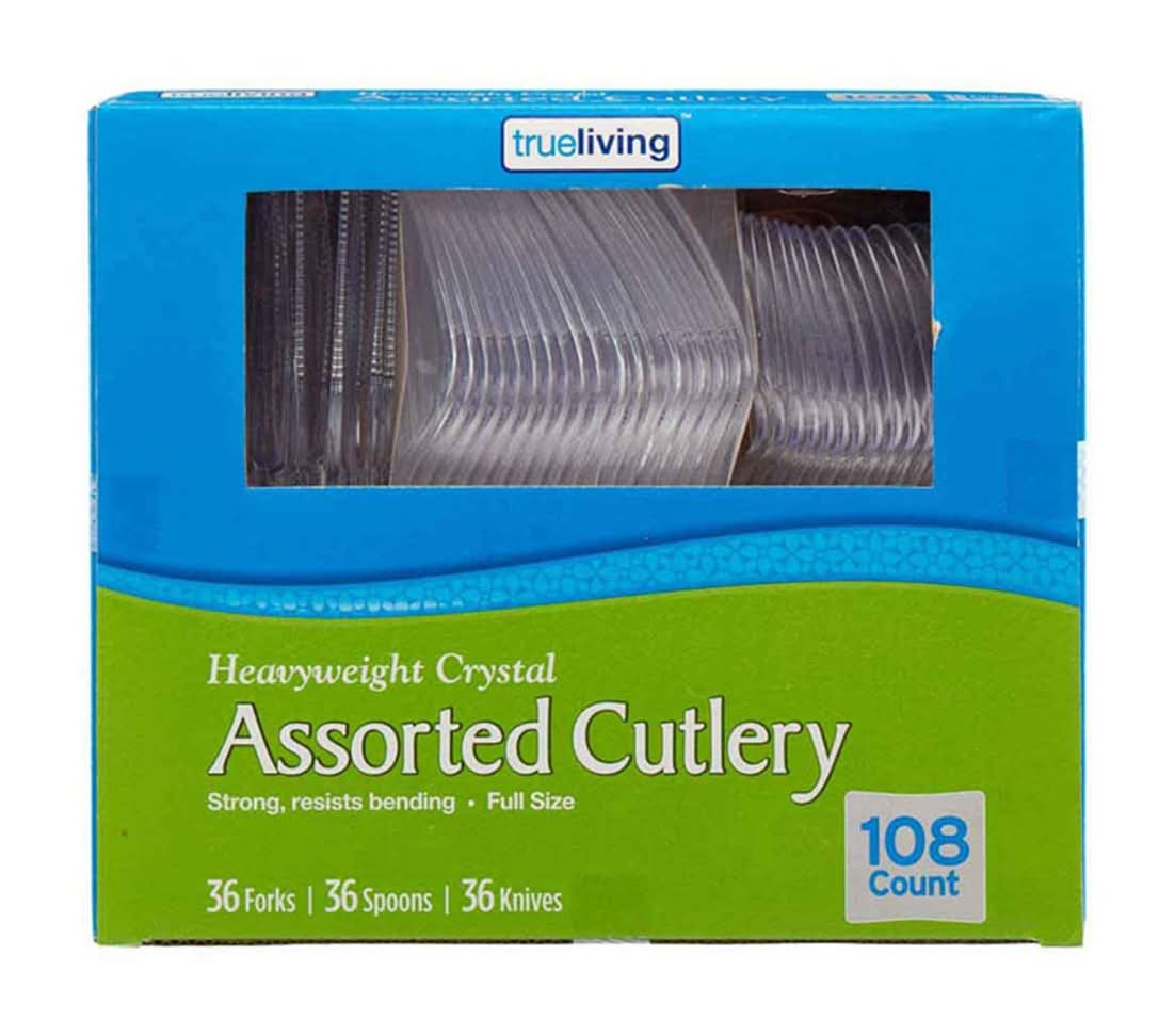 True Living Assorted Crystal Cutlery 102 Ct