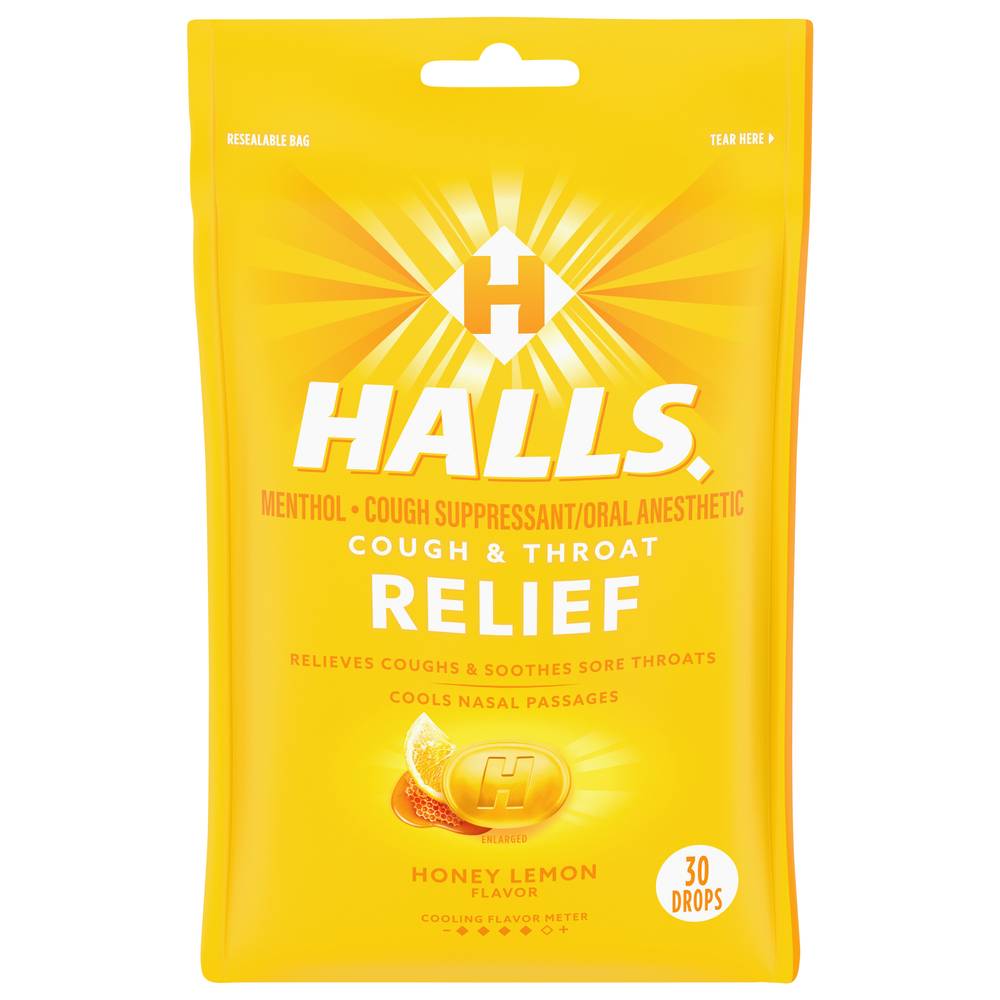 Halls Relief Menthol Cough Suppressant (honey lemon)