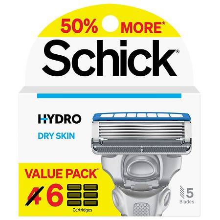 Schick Men's Hydro Dry Skin Razor Refills Value pack