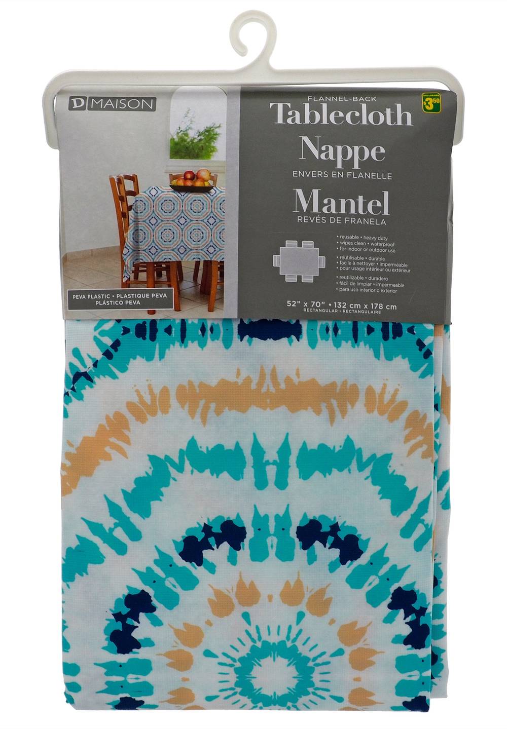 Flannelback Tablecloth, 52" x 70" / 132cm x 178cm