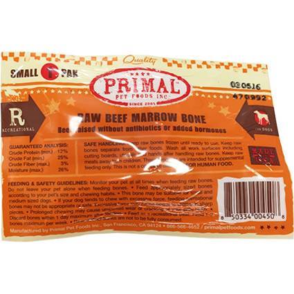 Primal Raw Beef Marrow Bone Raw Frozen Dog Treat, Small, 1-pk